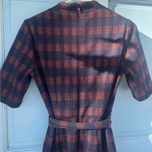 Maggy London Navy and Red Plaid Dress size 2 - Picture 10 of 11